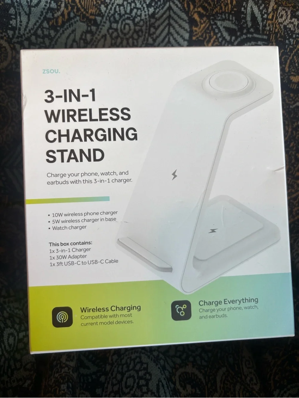 3-in-1 White Wireless Charging Stand -